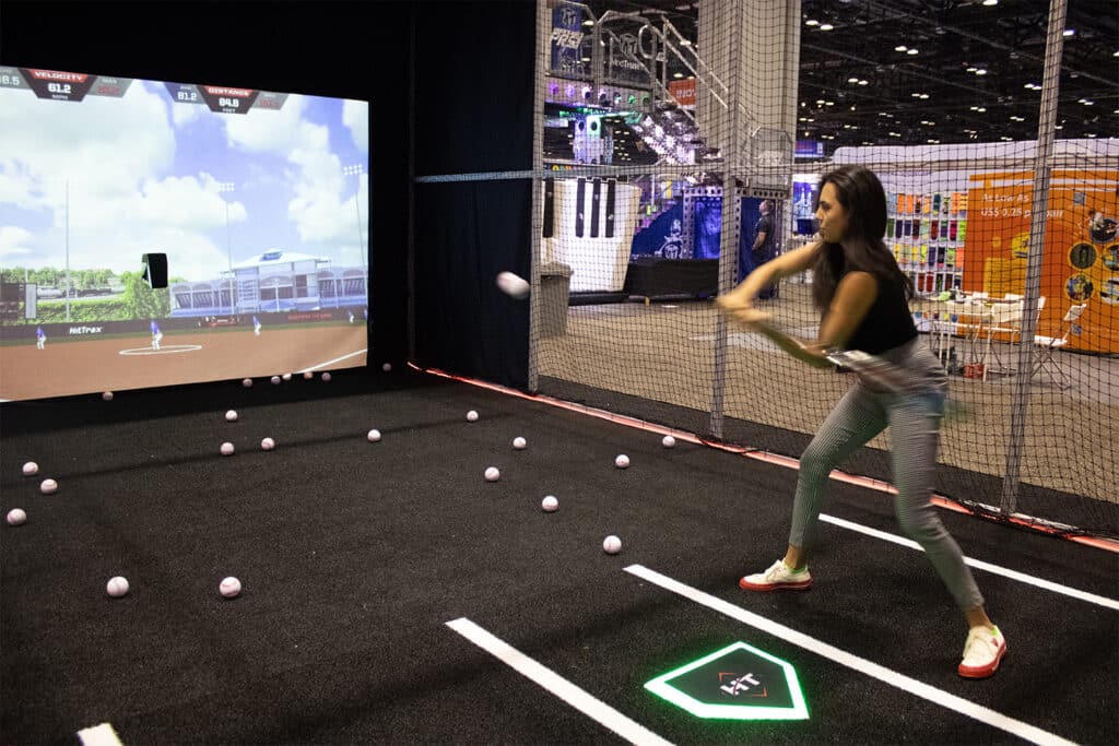 The HitTrax Suite at IAAPA trade show. 